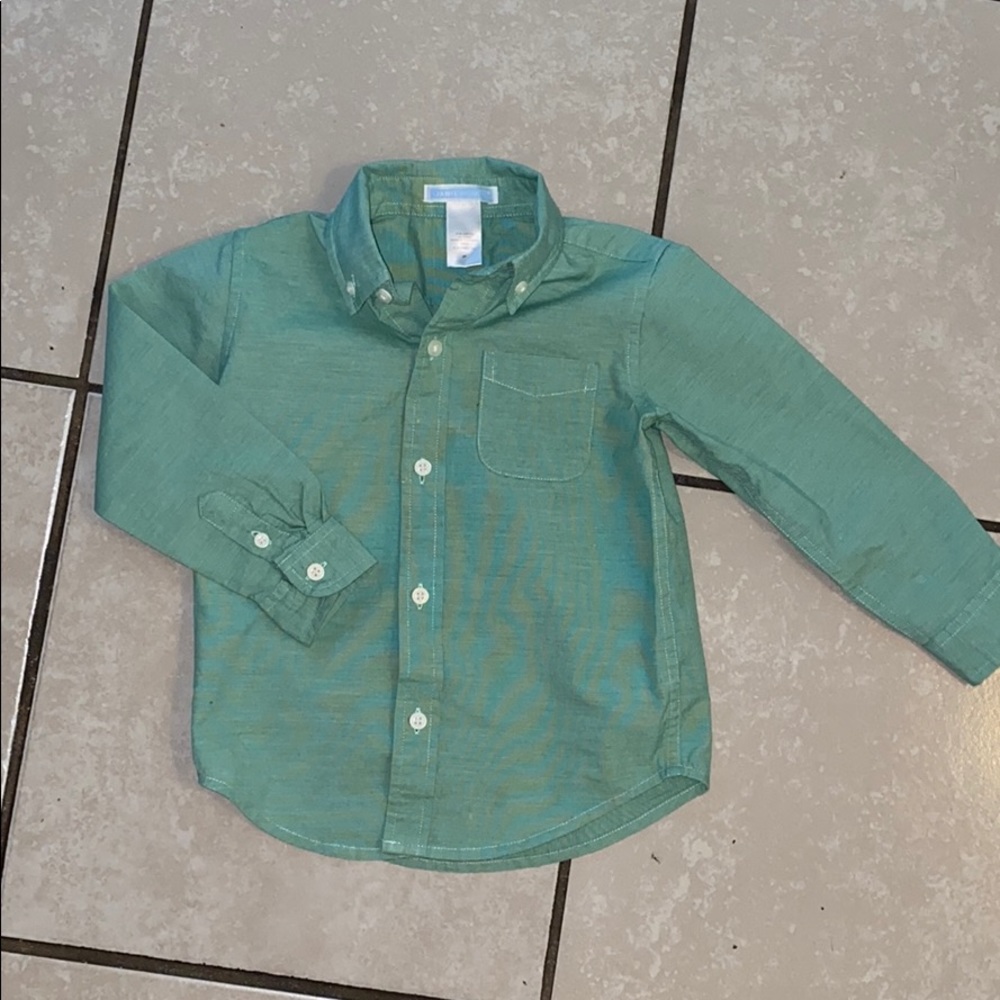 Janie and Jack Green Button Down